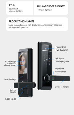 Qleung S810max New Design Tuya Door Lock Face Palm Fingerprint Password Card Key Unlock Tuya Remote Contronl Smart Home Door Lock