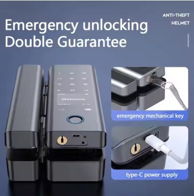 Qleung G9S Tuya APP Password Code Card Key Fingerprint Smart Home Door Lock For Glass Door