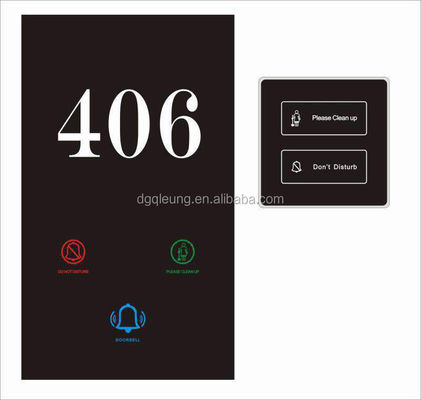 Hotel Electronic Doorplate with 5 Years Warranty Standard 86 Bottom Box and Touch Control for Hotel Room Service