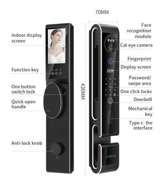 3D Fully Automatic Tuya Smart Door Lock with Multiple Unlock Methods and Language Support