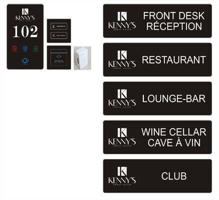 QL-E1 Hotel LED Doorplate Room Number Acrylic Customized Logo Touch Switch Hotel Doorplate With DND Switch