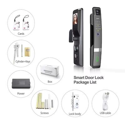 QL-S924MAX 3D Face Tuya Wifi Cerradura Inteligente Fingerprint Password Key Code Smart Door Lock with Camera