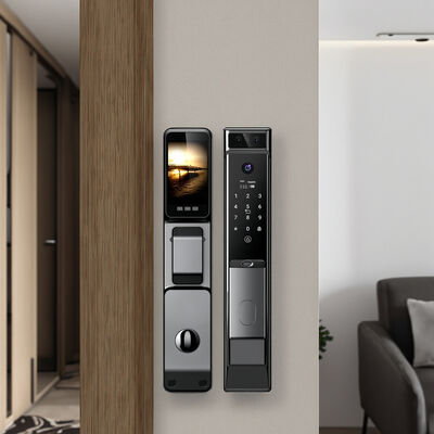 Qleung S914MAX 3D Face  Tuya Wifi Automatic Lock Fingerprint Code Card Smart Door Lock with Peephole Camera