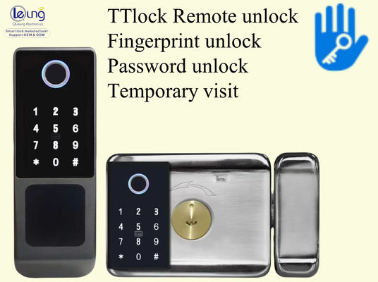Qleung S812-4 디지털 방수 지문 암호 카드 TTlock 앱 원격 잠금 해제 스마트 홈 도어 잠금
