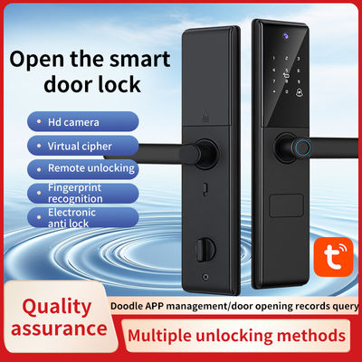 Qleung S829max Tuya Wifi APP 원격 제어 카메라 지문 비밀번호 카드 키 스마트 문 잠금